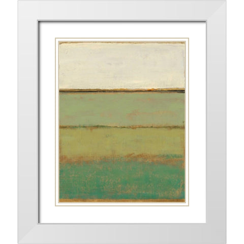 Verdant Field I White Modern Wood Framed Art Print with Double Matting by OToole, Tim
