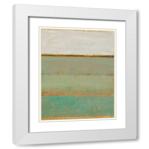 Verdant Field II White Modern Wood Framed Art Print with Double Matting by OToole, Tim