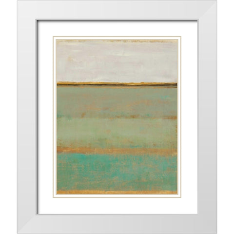 Verdant Field II White Modern Wood Framed Art Print with Double Matting by OToole, Tim