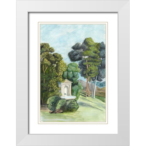 Scenic French Wallpaper I White Modern Wood Framed Art Print with Double Matting by McCavitt, Naomi