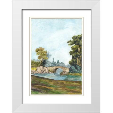 Scenic French Wallpaper III White Modern Wood Framed Art Print with Double Matting by McCavitt, Naomi