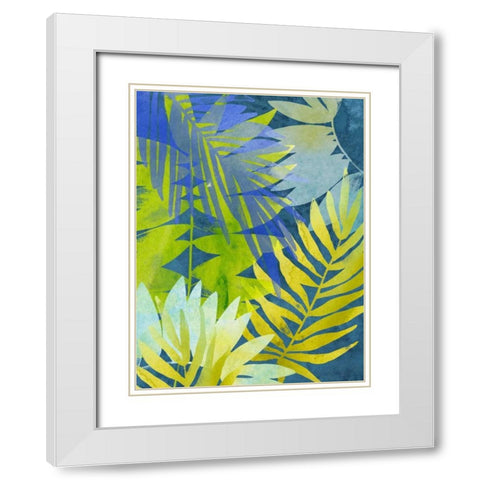 Tropical Indigo I White Modern Wood Framed Art Print with Double Matting by Vess, June Erica