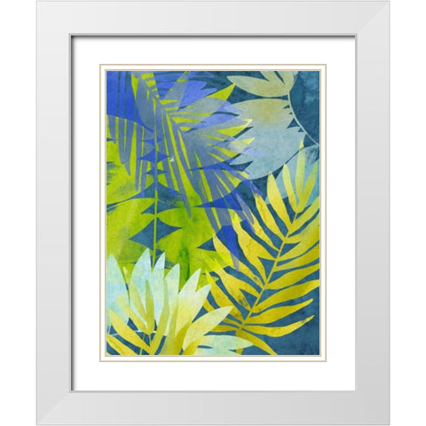 Tropical Indigo I White Modern Wood Framed Art Print with Double Matting by Vess, June Erica