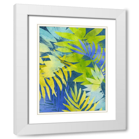 Tropical Indigo II White Modern Wood Framed Art Print with Double Matting by Vess, June Erica