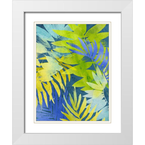 Tropical Indigo II White Modern Wood Framed Art Print with Double Matting by Vess, June Erica