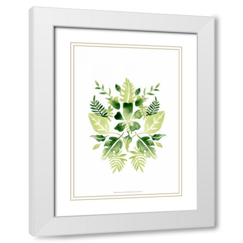 Verdant Vignette I White Modern Wood Framed Art Print with Double Matting by Vess, June Erica