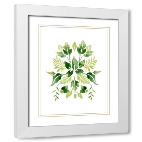 Verdant Vignette II White Modern Wood Framed Art Print with Double Matting by Vess, June Erica