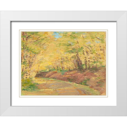 Fall Path II White Modern Wood Framed Art Print with Double Matting by Harper, Ethan
