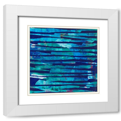 Torn Indigo I White Modern Wood Framed Art Print with Double Matting by Fuchs, Jodi