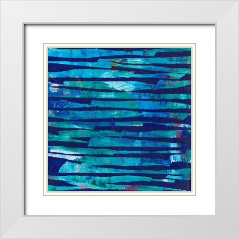 Torn Indigo I White Modern Wood Framed Art Print with Double Matting by Fuchs, Jodi