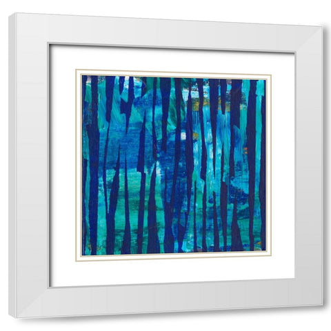 Torn Indigo II White Modern Wood Framed Art Print with Double Matting by Fuchs, Jodi