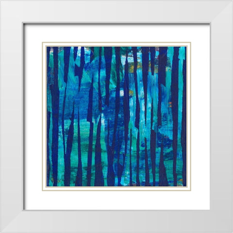 Torn Indigo II White Modern Wood Framed Art Print with Double Matting by Fuchs, Jodi