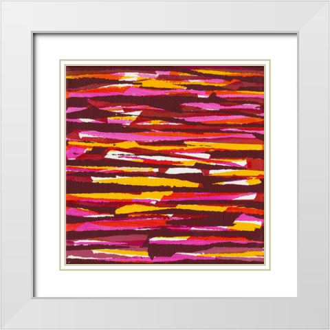 Torn II White Modern Wood Framed Art Print with Double Matting by Fuchs, Jodi