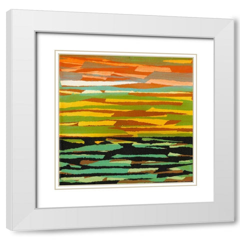 Torn V White Modern Wood Framed Art Print with Double Matting by Fuchs, Jodi