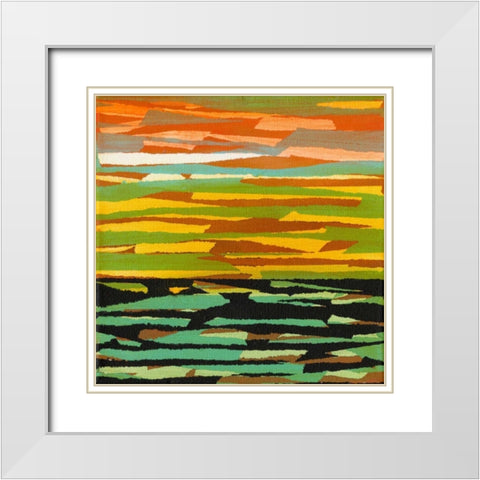 Torn V White Modern Wood Framed Art Print with Double Matting by Fuchs, Jodi