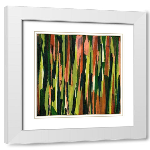 Torn VI White Modern Wood Framed Art Print with Double Matting by Fuchs, Jodi
