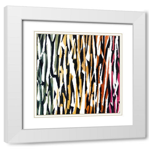 Torn VII White Modern Wood Framed Art Print with Double Matting by Fuchs, Jodi