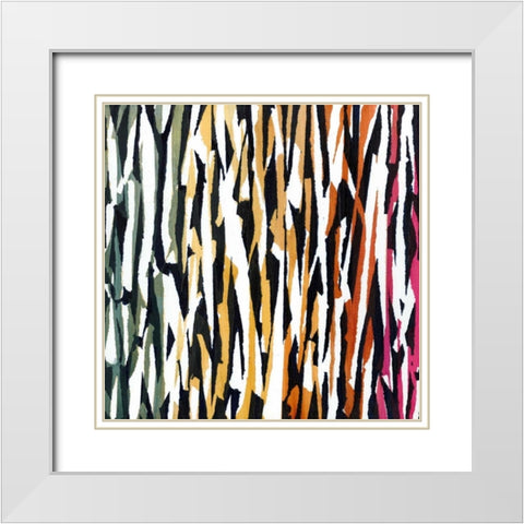Torn VII White Modern Wood Framed Art Print with Double Matting by Fuchs, Jodi