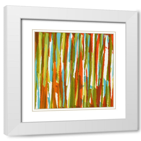 Torn IX White Modern Wood Framed Art Print with Double Matting by Fuchs, Jodi