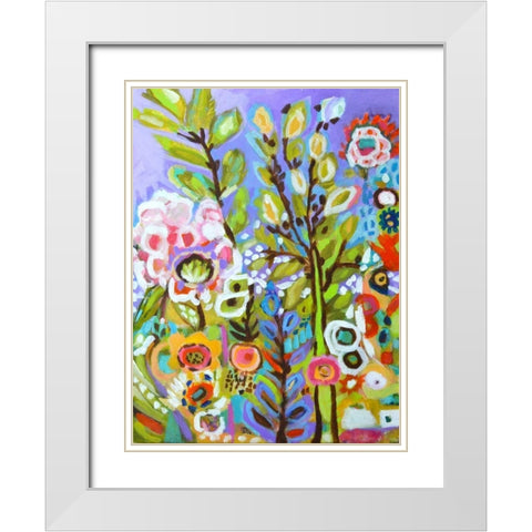 Garden Of Whimsy III White Modern Wood Framed Art Print with Double Matting by Fields, Karen