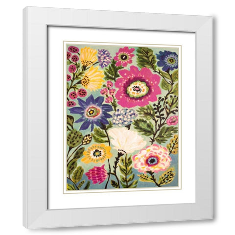 Garden Of Whimsy IV White Modern Wood Framed Art Print with Double Matting by Fields, Karen