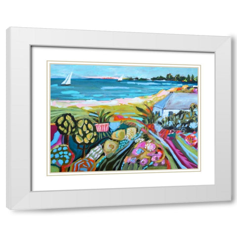 Nautical Whimsy I White Modern Wood Framed Art Print with Double Matting by Fields, Karen