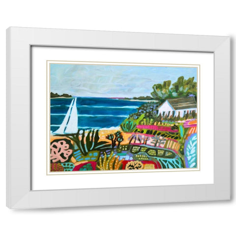 Nautical Whimsy II White Modern Wood Framed Art Print with Double Matting by Fields, Karen