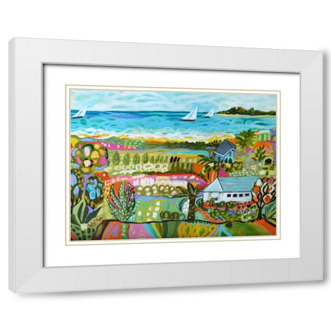 Nautical Whimsy III White Modern Wood Framed Art Print with Double Matting by Fields, Karen