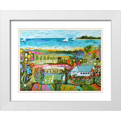 Nautical Whimsy III White Modern Wood Framed Art Print with Double Matting by Fields, Karen