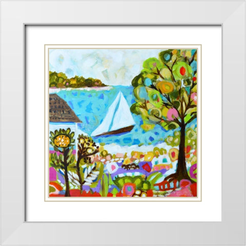Nautical Whimsy V White Modern Wood Framed Art Print with Double Matting by Fields, Karen