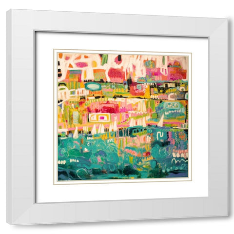 Abstract Marina II White Modern Wood Framed Art Print with Double Matting by Fields, Karen