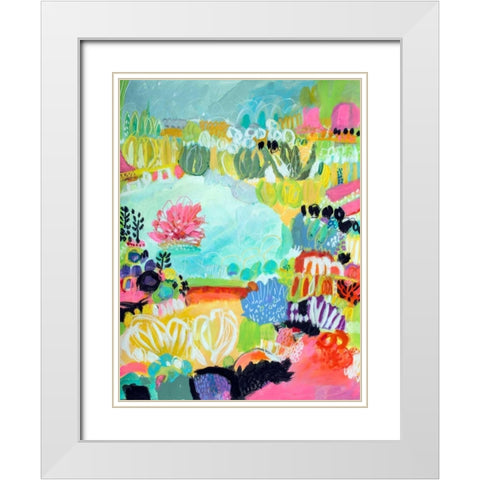Whimsical Pond II White Modern Wood Framed Art Print with Double Matting by Fields, Karen