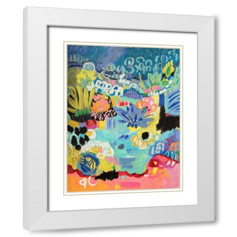 Whimsical Pond III White Modern Wood Framed Art Print with Double Matting by Fields, Karen