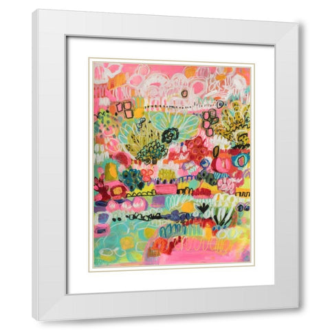 Boho Garden III White Modern Wood Framed Art Print with Double Matting by Fields, Karen