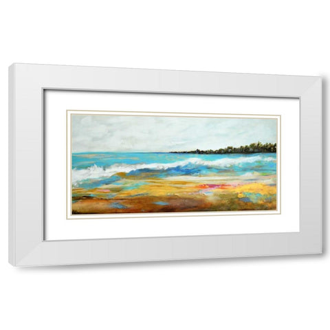 Beach Surf II White Modern Wood Framed Art Print with Double Matting by Fields, Karen