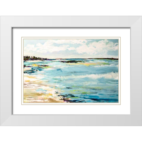 Beach Surf III White Modern Wood Framed Art Print with Double Matting by Fields, Karen