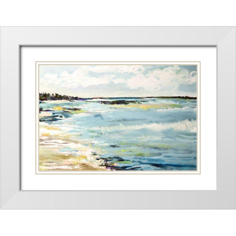 Beach Surf III White Modern Wood Framed Art Print with Double Matting by Fields, Karen