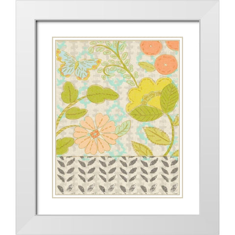 Printed Garden I White Modern Wood Framed Art Print with Double Matting by Zarris, Chariklia