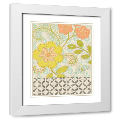 Printed Garden II White Modern Wood Framed Art Print with Double Matting by Zarris, Chariklia