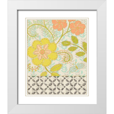 Printed Garden II White Modern Wood Framed Art Print with Double Matting by Zarris, Chariklia