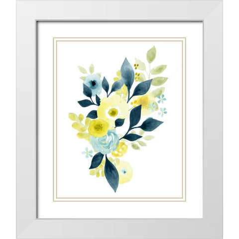 Goldwash Indigo II White Modern Wood Framed Art Print with Double Matting by Vess, June Erica