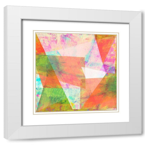 Hifi Geometric III White Modern Wood Framed Art Print with Double Matting by Studio W