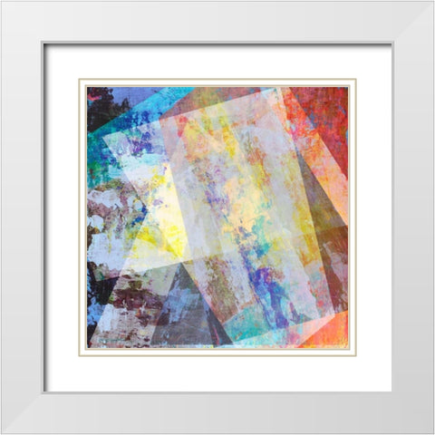 Hifi Geometric V White Modern Wood Framed Art Print with Double Matting by Studio W