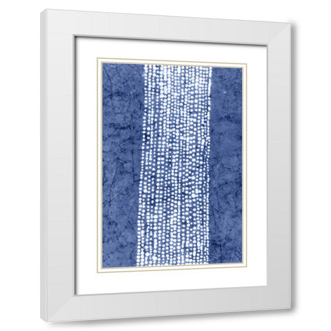Indigo Primitive Patterns VI White Modern Wood Framed Art Print with Double Matting by Stramel, Renee W.