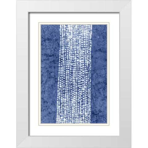 Indigo Primitive Patterns VI White Modern Wood Framed Art Print with Double Matting by Stramel, Renee W.