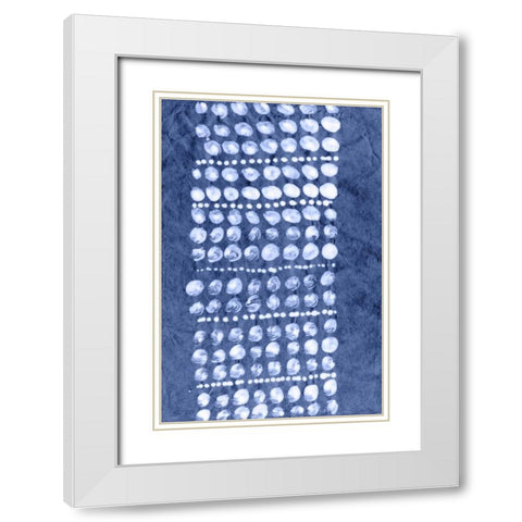 Indigo Primitive Patterns VIII White Modern Wood Framed Art Print with Double Matting by Stramel, Renee W.