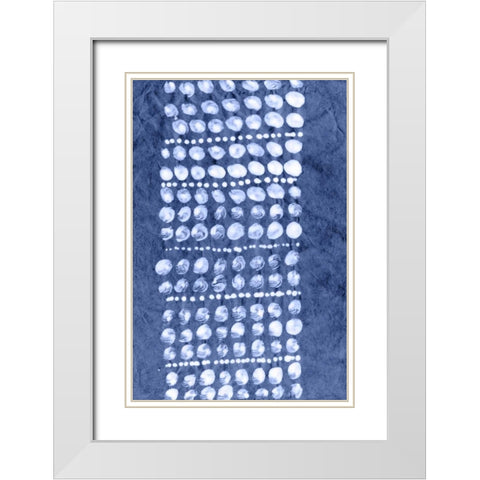 Indigo Primitive Patterns VIII White Modern Wood Framed Art Print with Double Matting by Stramel, Renee W.