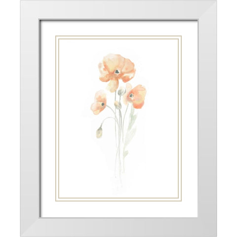 Delicate Bouquet I White Modern Wood Framed Art Print with Double Matting by Vess, June Erica