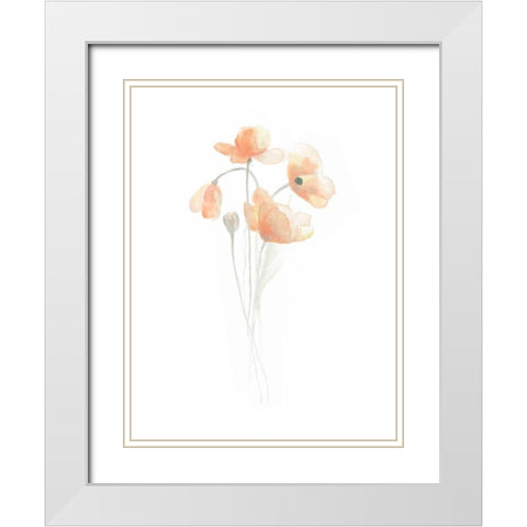 Delicate Bouquet III White Modern Wood Framed Art Print with Double Matting by Vess, June Erica