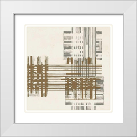 Matrix Illusion  II White Modern Wood Framed Art Print with Double Matting by Goldberger, Jennifer